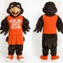 Dark Brown Orange Falcon Mascot Costume