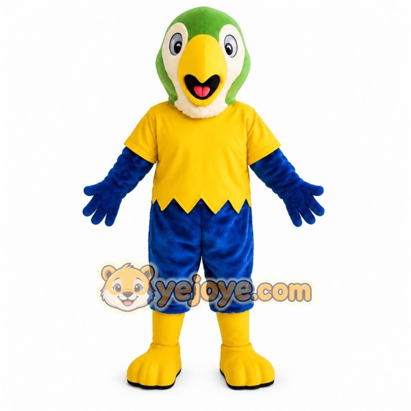 Green Yellow Blue Parrot Mascot Costume Green Yellow Blue Parrot Mascot Costume