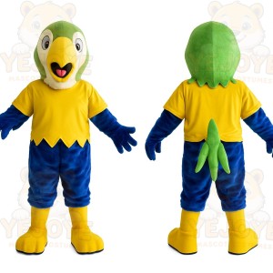 Green Yellow Blue Parrot Mascot Costume