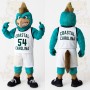 Teal Brown Basketball Rooster Mascot Costume