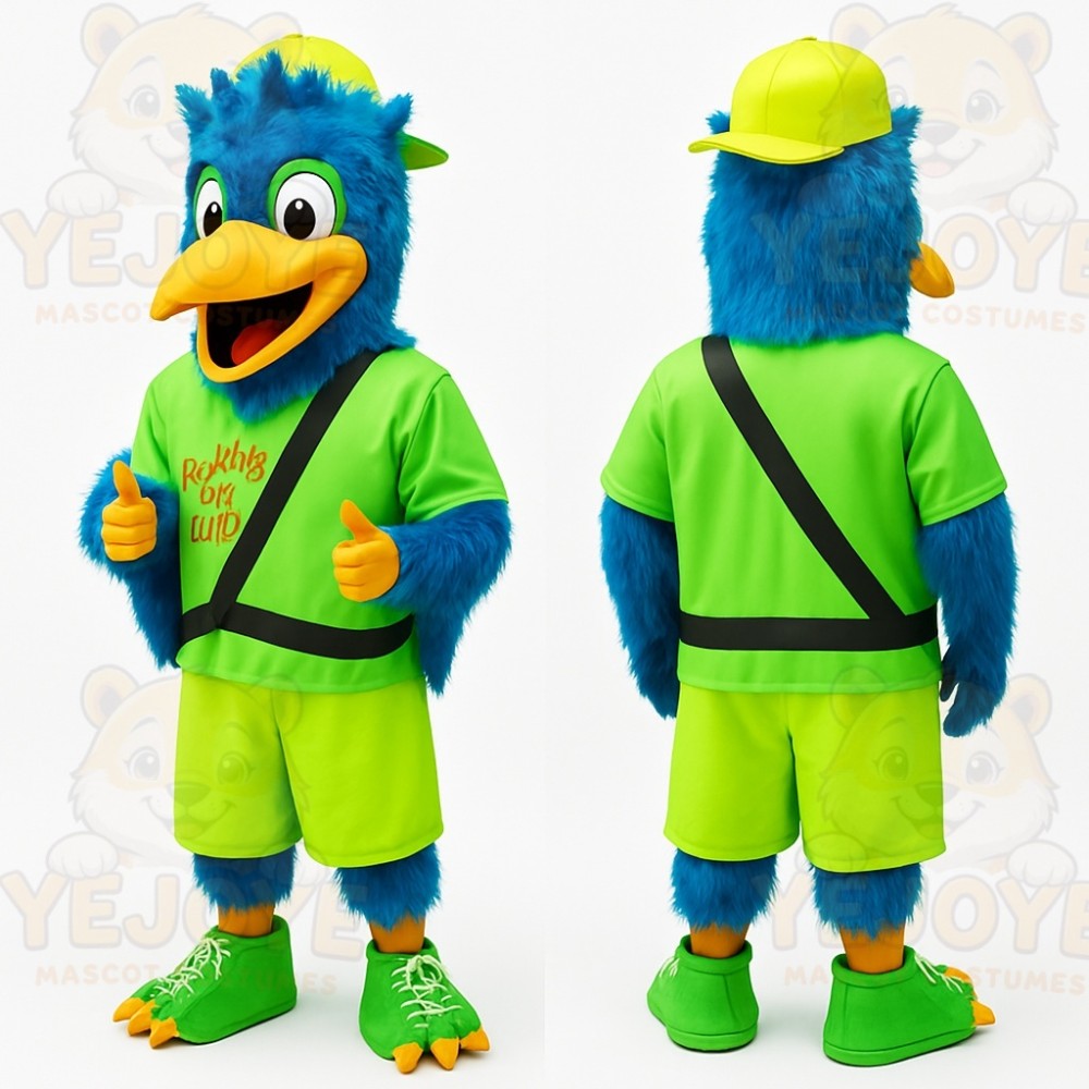 Blue Green Bird Mascot Costume