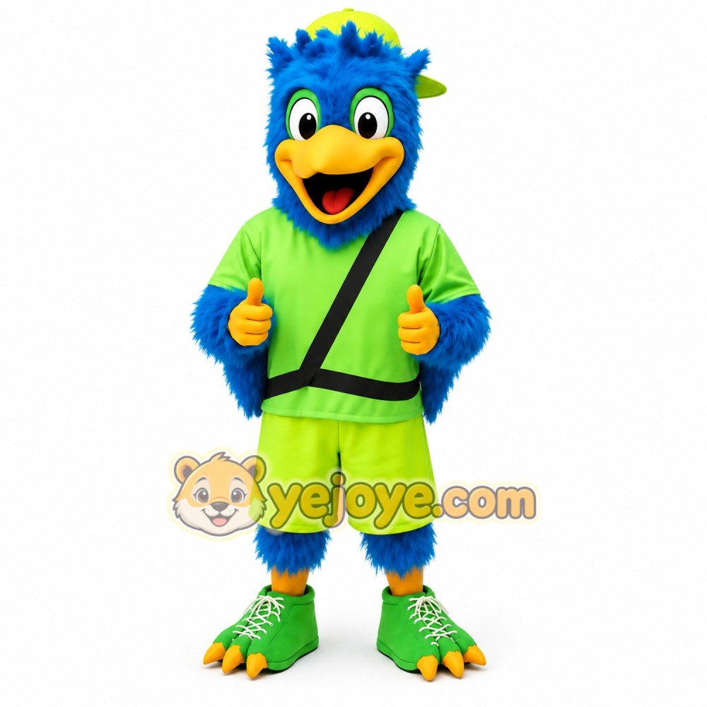 Blue Green Bird Mascot Costume