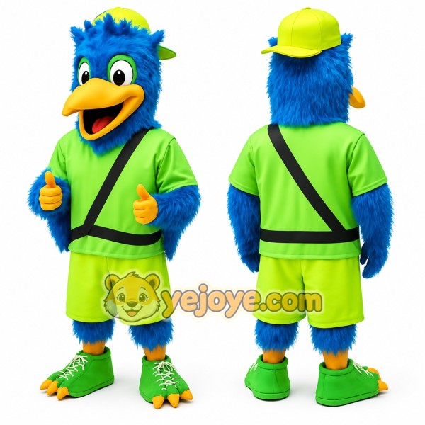 Blue Green Bird Mascot Costume