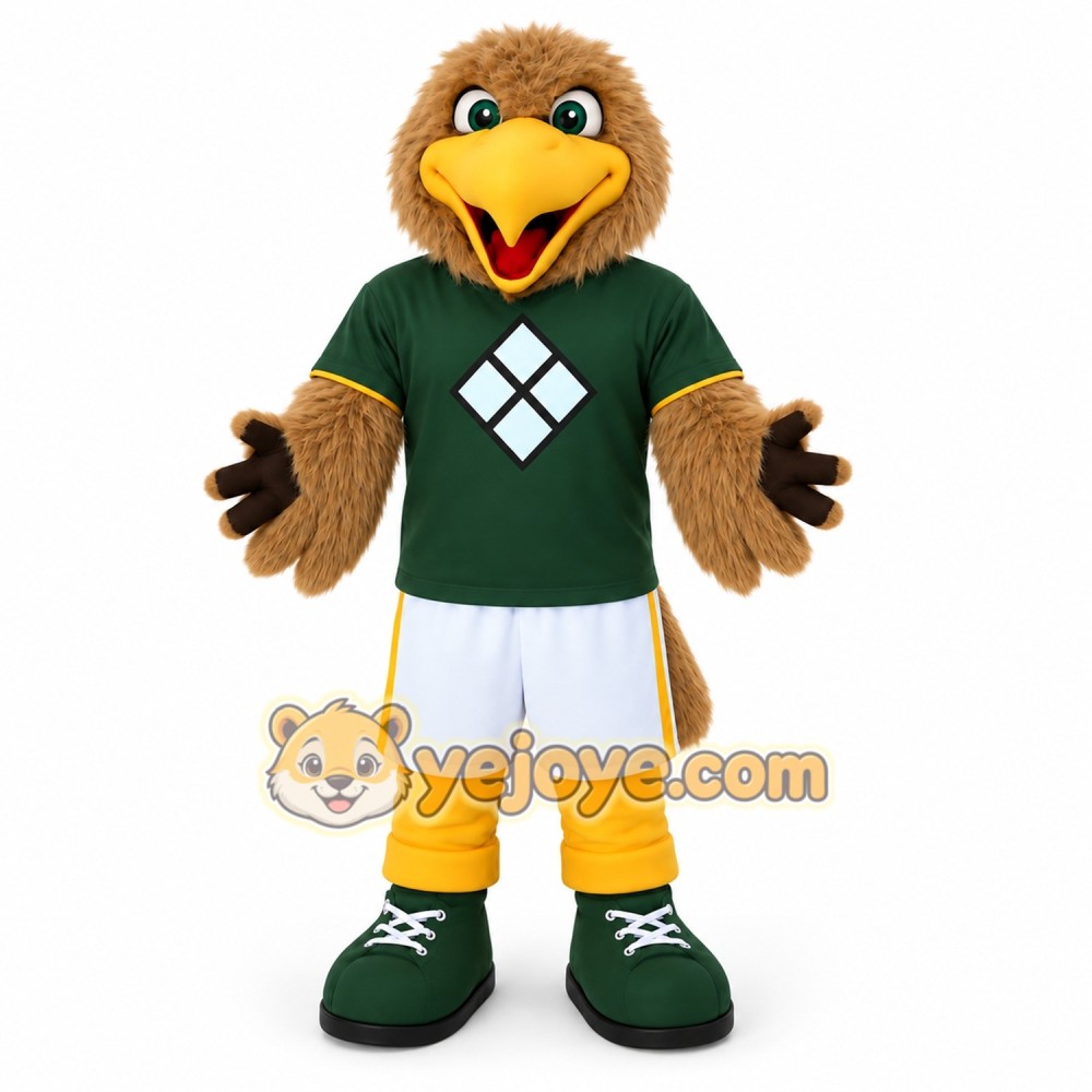 Tan Yellow Green Eagle Mascot Costume Tan Yellow Green Eagle Mascot Costume