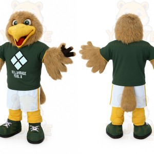 Tan Yellow Green Eagle Mascot Costume