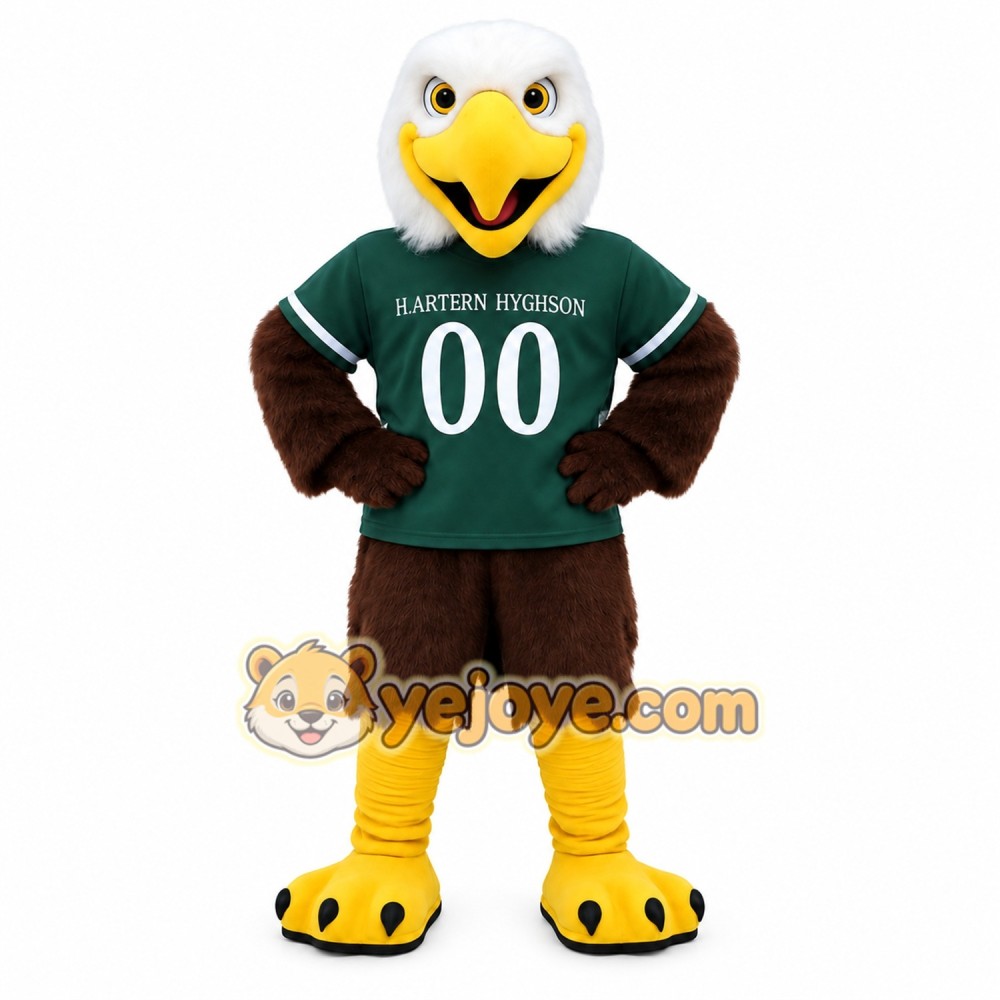 Green White Brown Eagle Mascot Costume Green White Brown Eagle Mascot Costume
