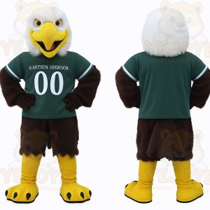 Green White Brown Eagle Mascot Costume
