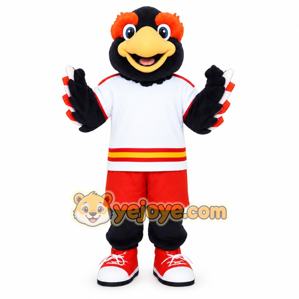 Navy Orange White Bird Mascot Costume Navy Orange White Bird Mascot Costume