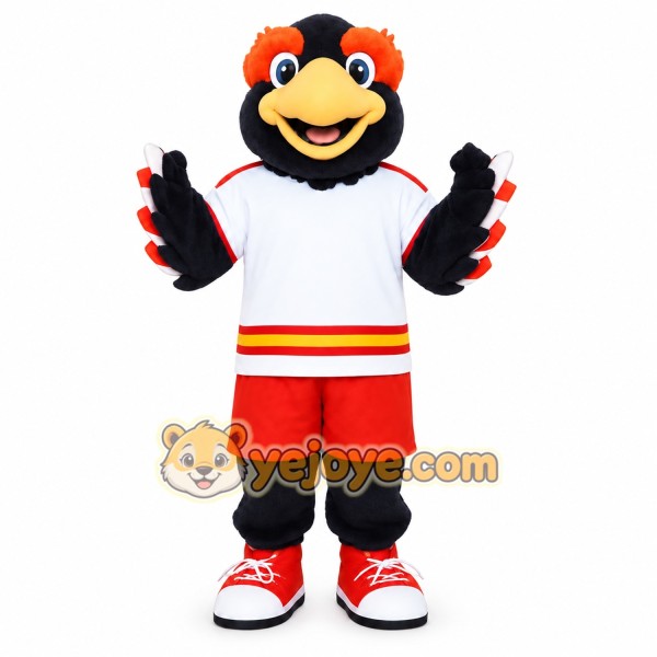 Navy Orange White Bird Mascot Costume Navy Orange White Bird Mascot Costume