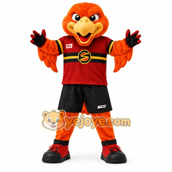 Orange Red Firebird Mascot Costume Orange Red Firebird Mascot Costume