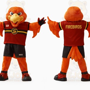 Orange Red Firebird Mascot Costume