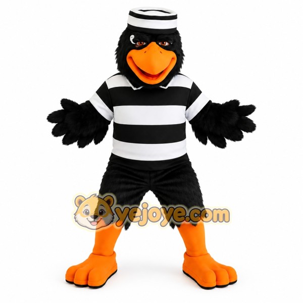 Black White Orange Sailor Crow Mascot Costume