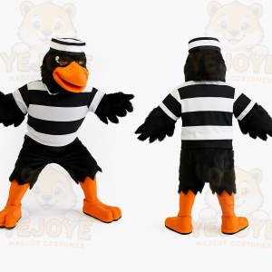 Black White Orange Sailor Crow Mascot Costume