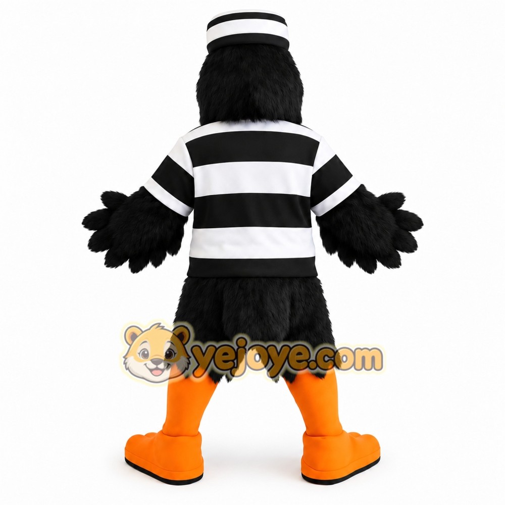 Black White Orange Sailor Crow Mascot Costume Black White Orange Sailor Crow Mascot Costume