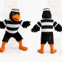 Black White Orange Sailor Crow Mascot Costume