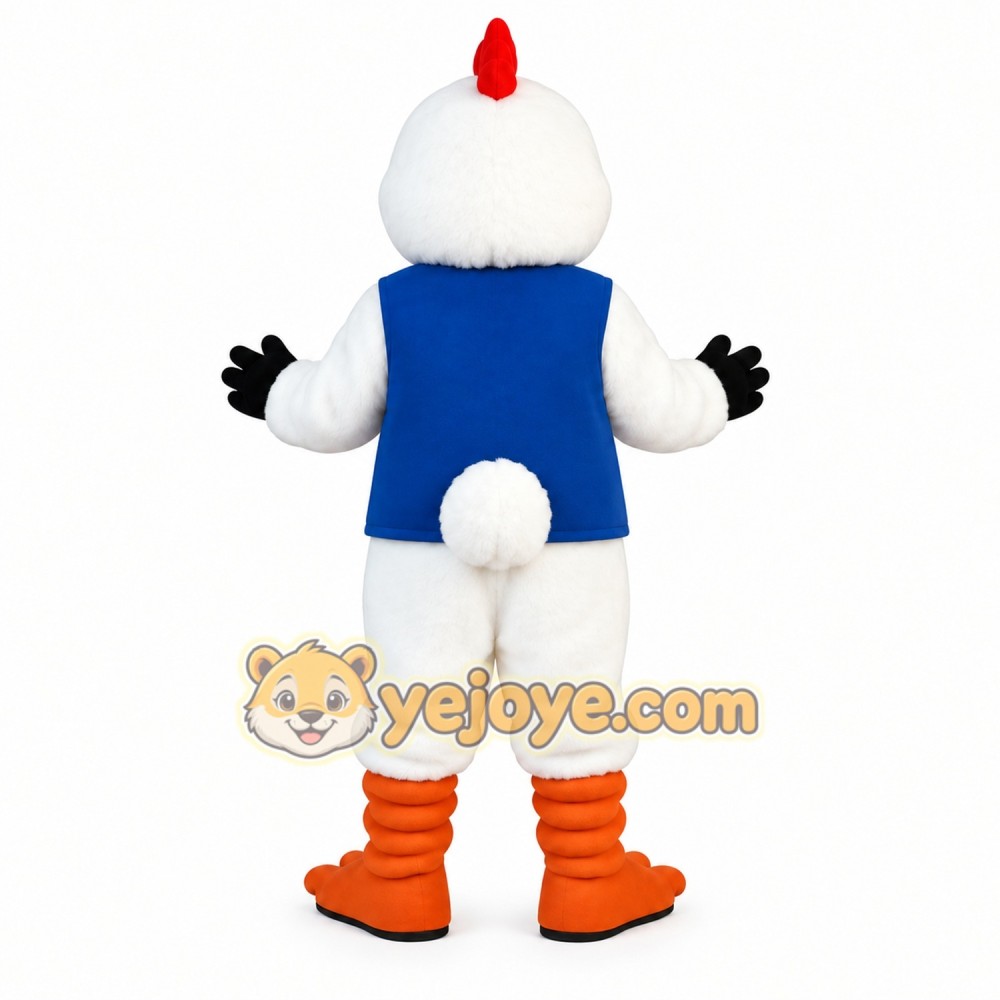 White Blue Orange Chicken Mascot Costume White Blue Orange Chicken Mascot Costume