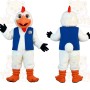 White Blue Orange Chicken Mascot Costume