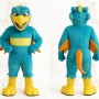 Teal Yellow Orange Dragon Mascot Costume