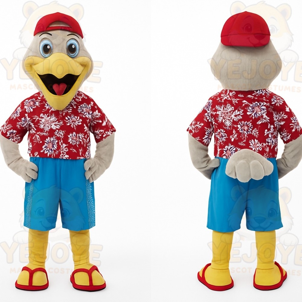 Red Blue Yellow Hawaiian Bird Mascot Costume