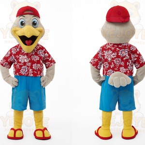 Red Blue Yellow Hawaiian Bird Mascot Costume