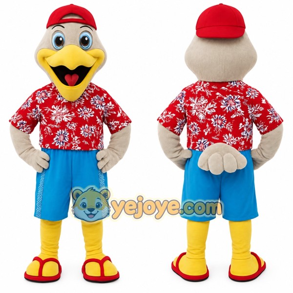 Red Blue Yellow Hawaiian Bird Mascot Costume