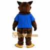 Brown Blue Owl Mascot Costume