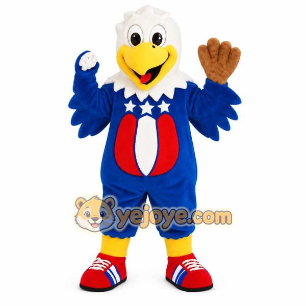 Blue White Red Yellow Eagle Mascot Costume Blue White Red Yellow Eagle Mascot Costume