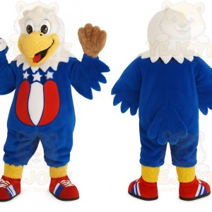 Blue White Red Yellow Eagle Mascot Costume