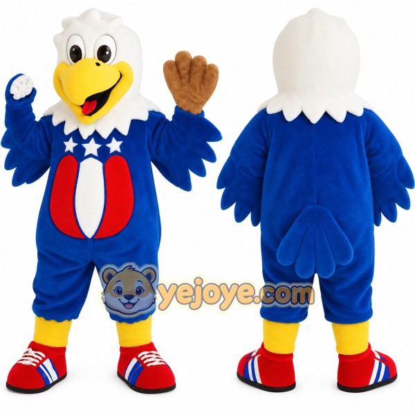 Blue White Red Yellow Eagle Mascot Costume