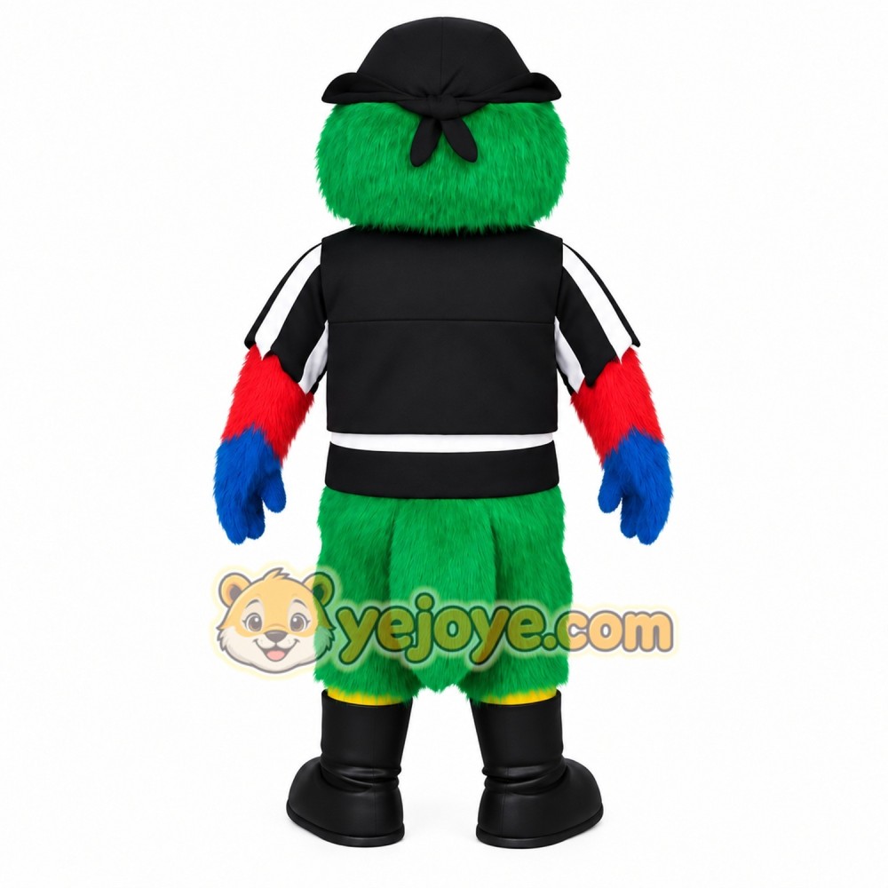 Green Yellow Pirate Parrot Mascot Costume Green Yellow Pirate Parrot Mascot Costume