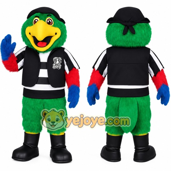 Green Yellow Pirate Parrot Mascot Costume