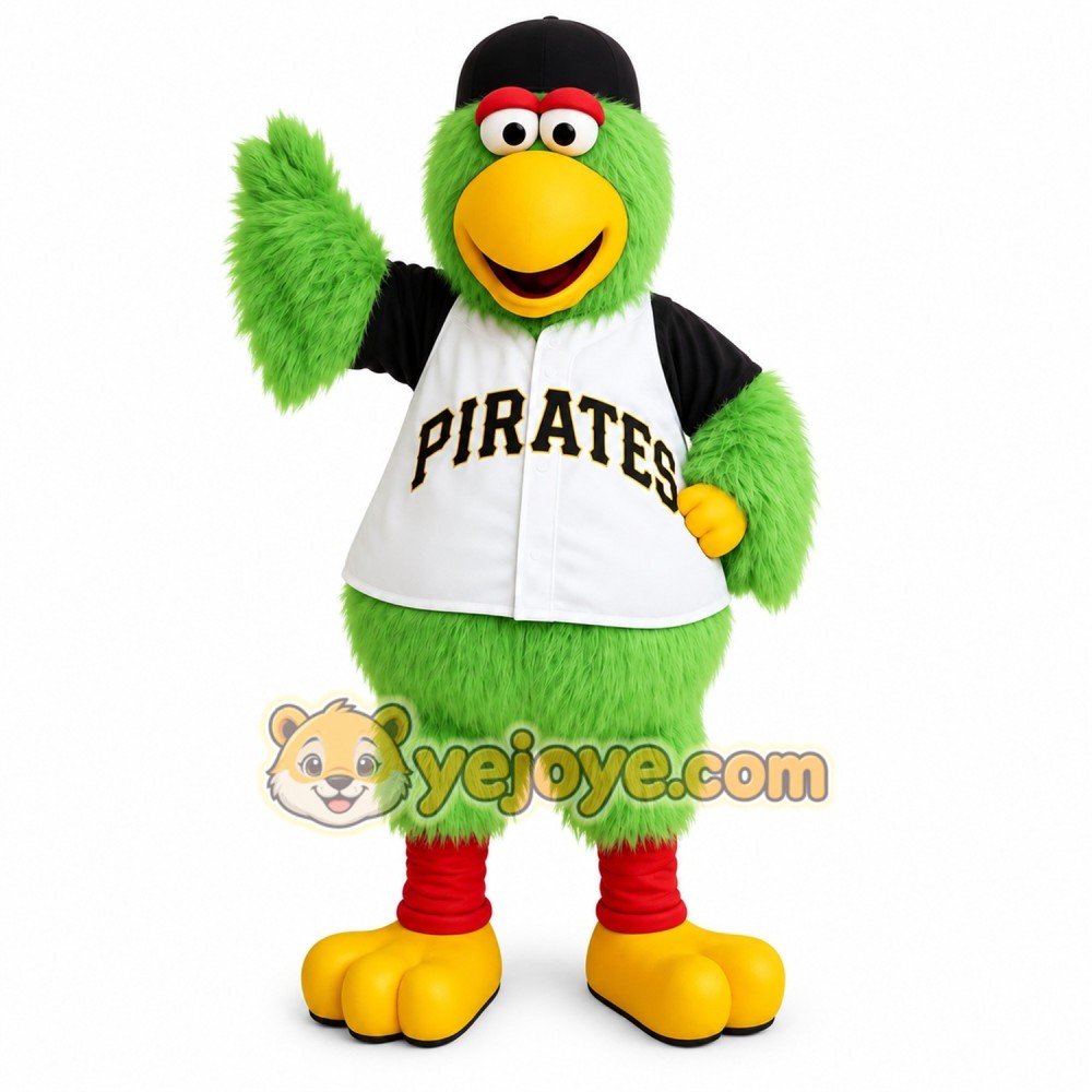Green Yellow Baseball Parrot Mascot Costume Green Yellow Baseball Parrot Mascot Costume
