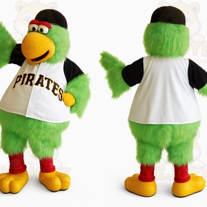 Green Yellow Baseball Parrot Mascot Costume