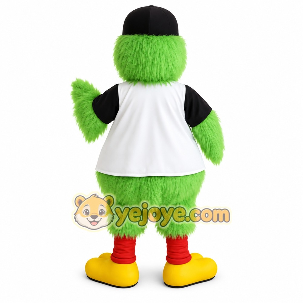 Green Yellow Baseball Parrot Mascot Costume Green Yellow Baseball Parrot Mascot Costume