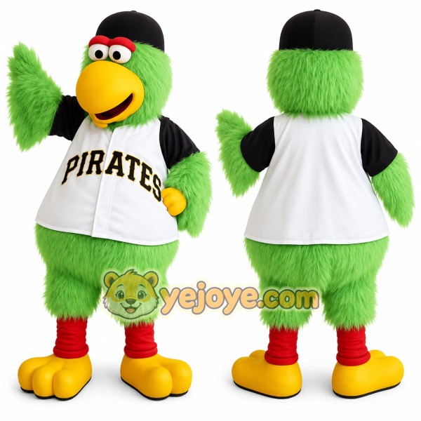 Green Yellow Baseball Parrot Mascot Costume