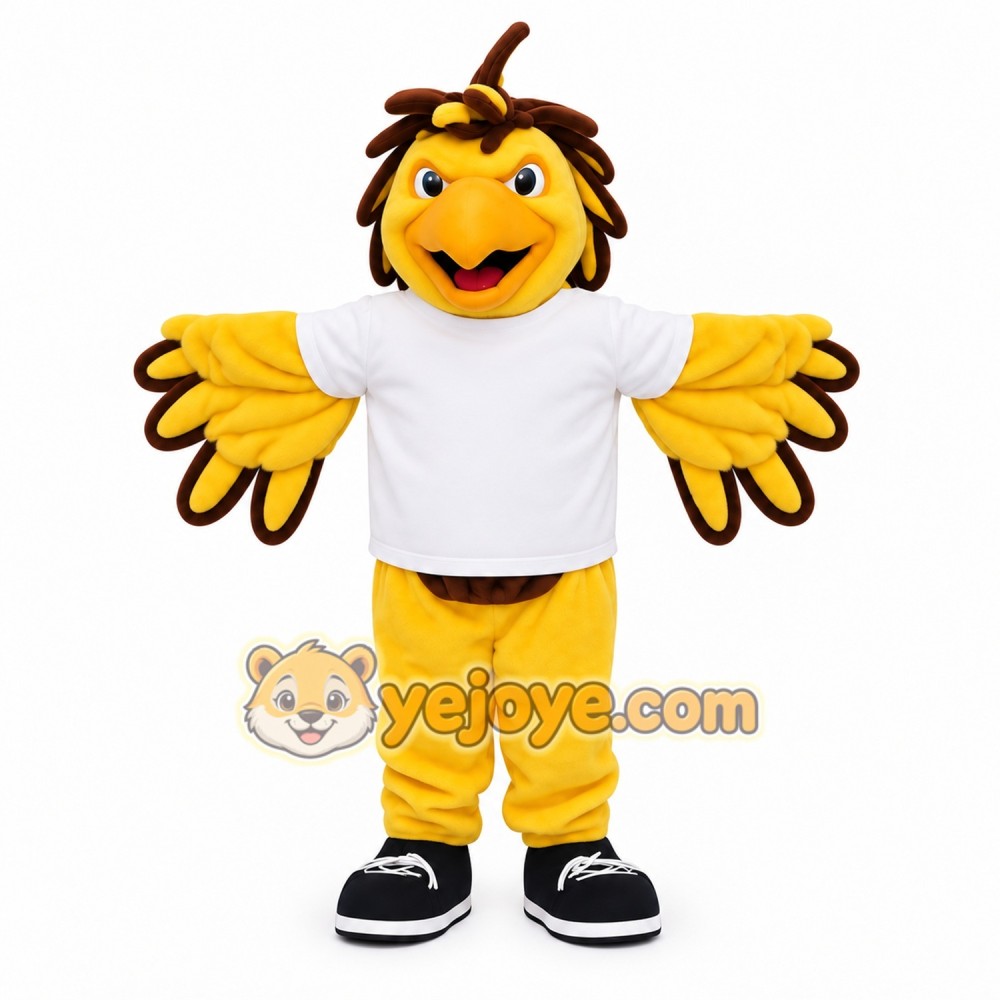 Yellow Brown White Eagle Mascot Costume Yellow Brown White Eagle Mascot Costume