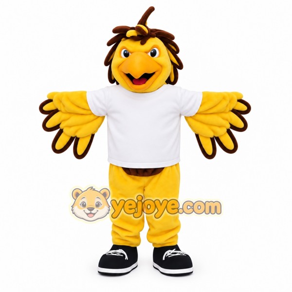 Yellow Brown White Eagle Mascot Costume Yellow Brown White Eagle Mascot Costume