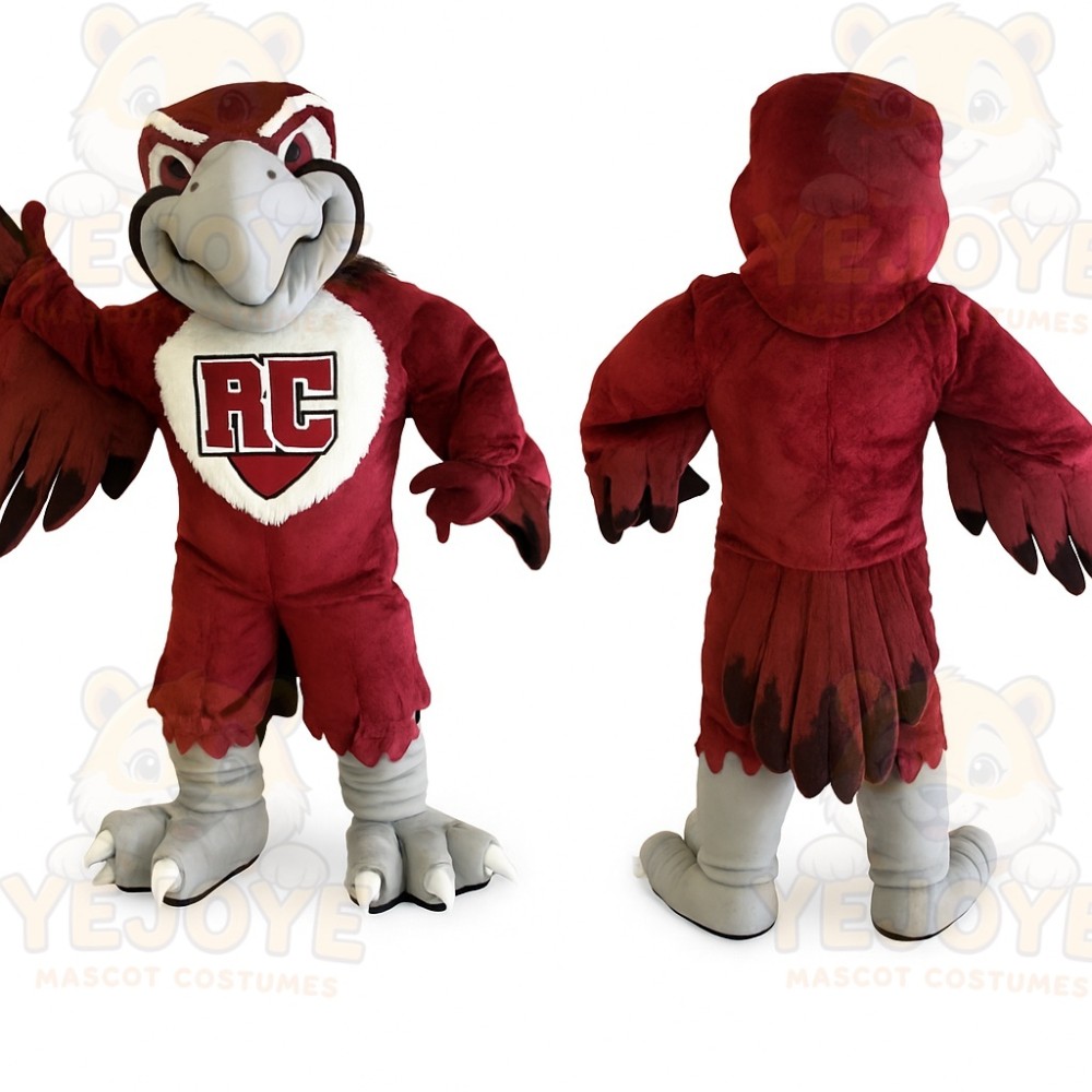 Burgundy White Eagle Mascot Costume