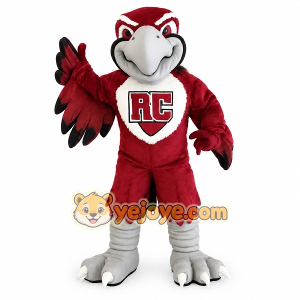 Burgundy White Eagle Mascot Costume Burgundy White Eagle Mascot Costume