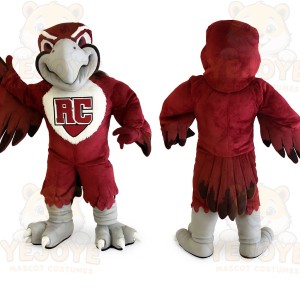 Burgundy White Eagle Mascot Costume
