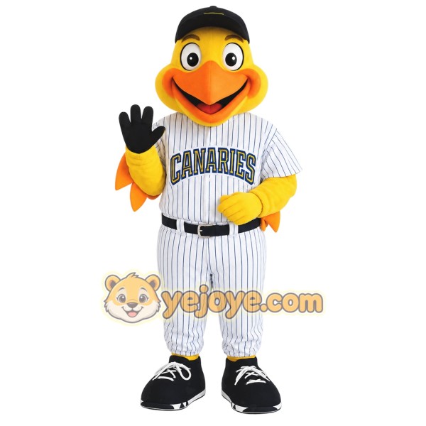 Yellow White Baseball Duck Mascot Costume Yellow White Baseball Duck Mascot Costume