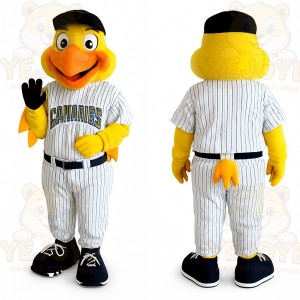 Yellow White Baseball Duck Mascot Costume