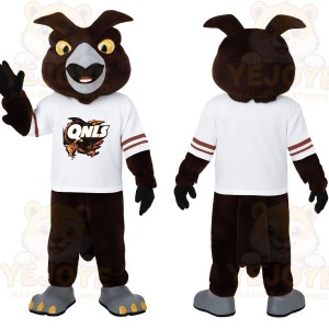 Dark Brown White Gray Eagle Mascot Costume