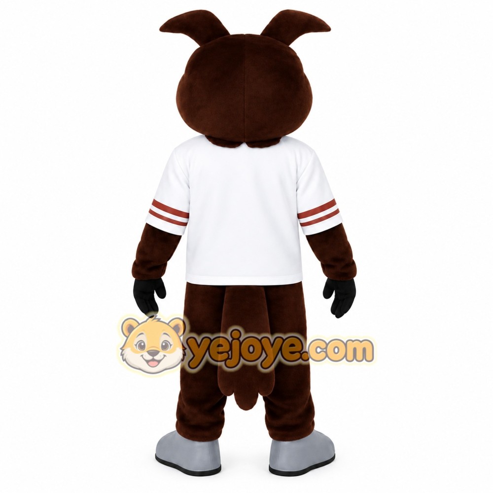 Dark Brown Owl Mascot Costume with White Shirt Dark Brown Owl Mascot Costume with White Shirt