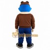 Blue Brown Aviator Bird Mascot Costume Blue Brown Aviator Bird Mascot Costume