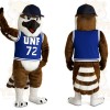 Brown White Blue Osprey Mascot Costume