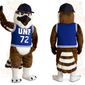 Brown White Blue Osprey Mascot Costume