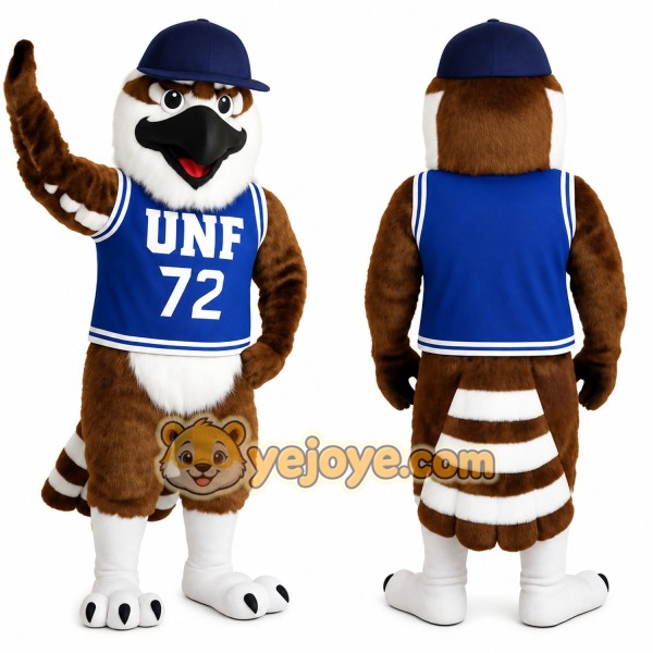 Brown White Blue Osprey Mascot Costume