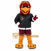 Burgundy Gray Aviator Eagle Mascot Costume Burgundy Gray Aviator Eagle Mascot Costume