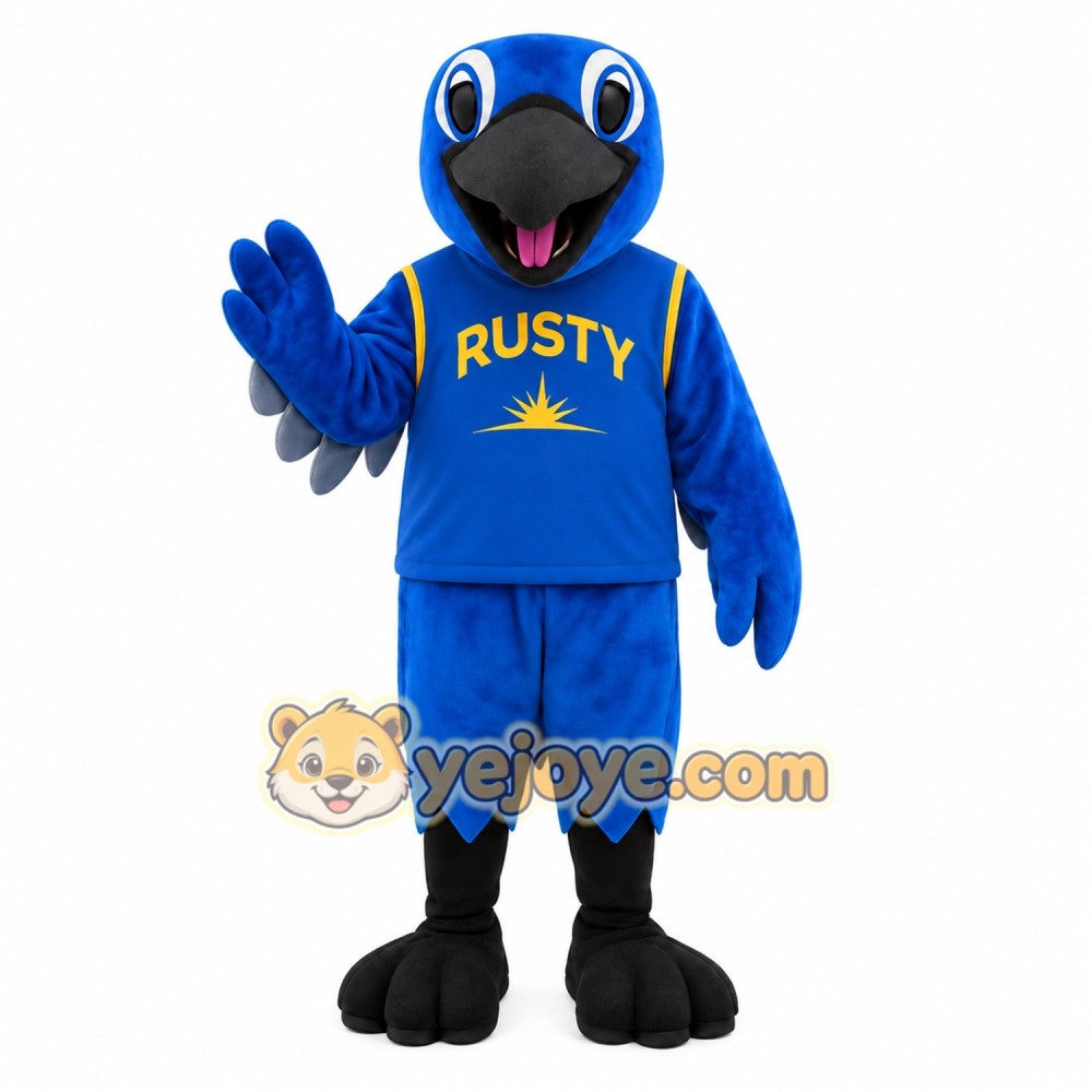 Blue Black Bird Mascot Costume Blue Black Bird Mascot Costume